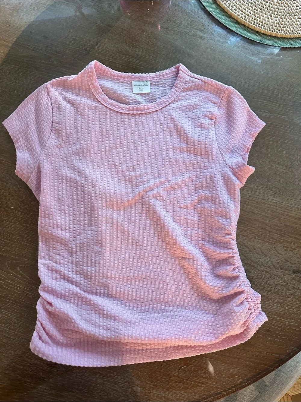 abercrombie kids Pink Short-Sleeve Textured Tee